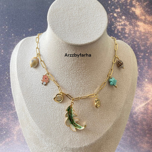 Leaf Charms Chain Necklace