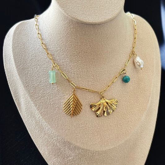Hibiscus Charms Chain Necklace