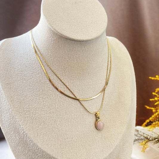 Pink Double Chain Necklace