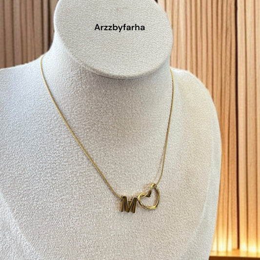 Heart M Pendant Necklace