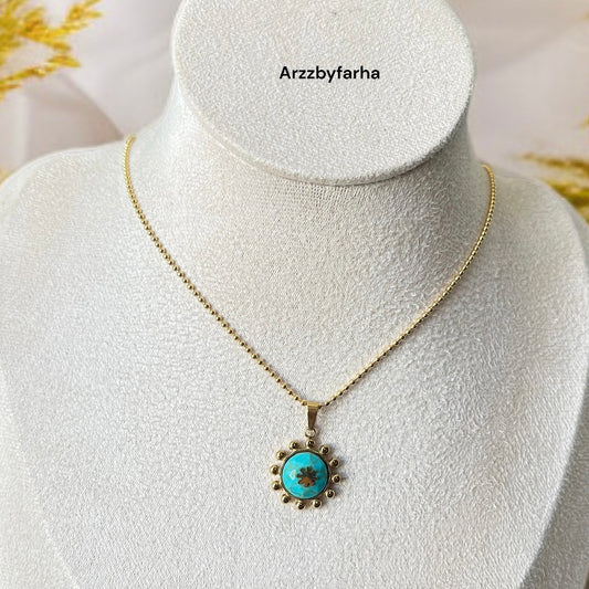 Turquoise Stone Chain Necklace