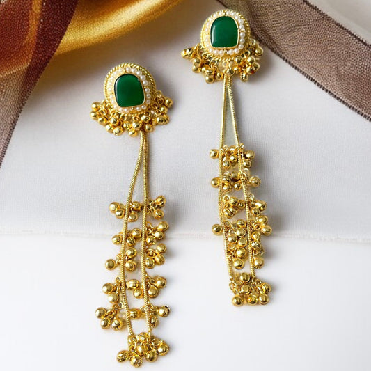Stone Ghungroo Kashmiri Earrings
