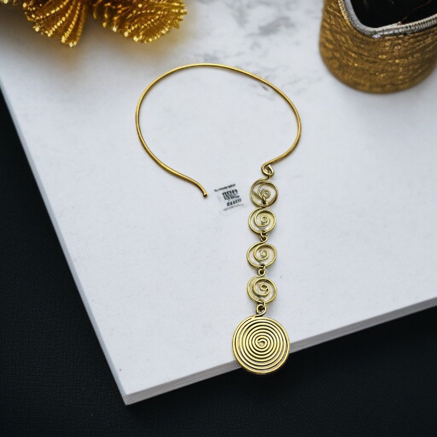Gold Brass Hasli Necklace