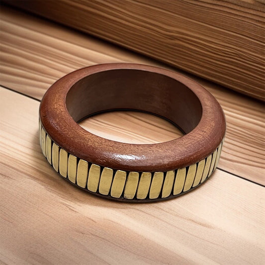 Wooden Brass Work Bangle