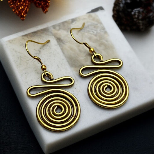 Gold Brass Hook Earrings
