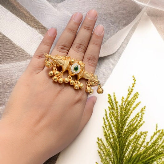 Brass Ghungroo Finger Ring
