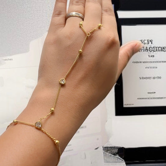 Heart Finger Hand Chain Bracelet