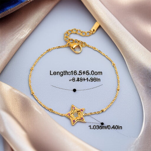 Star Pink AD Chain Bracelet