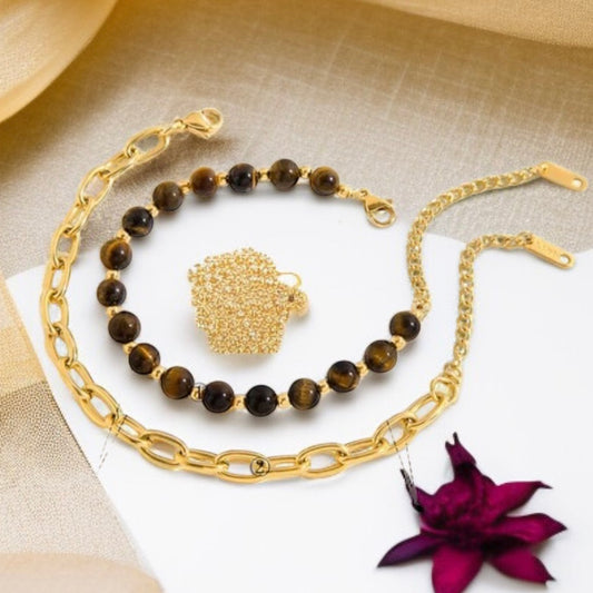 Naturals Beads Clip Chain Bracelet