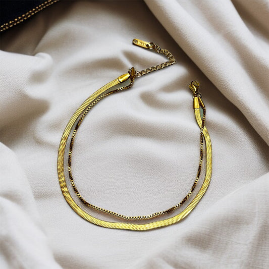 Gold Double Chain Bracelet