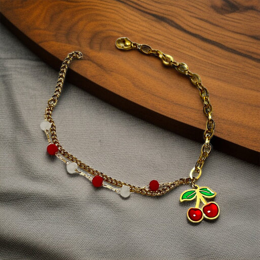 Cherry Beads Chain Bracelet