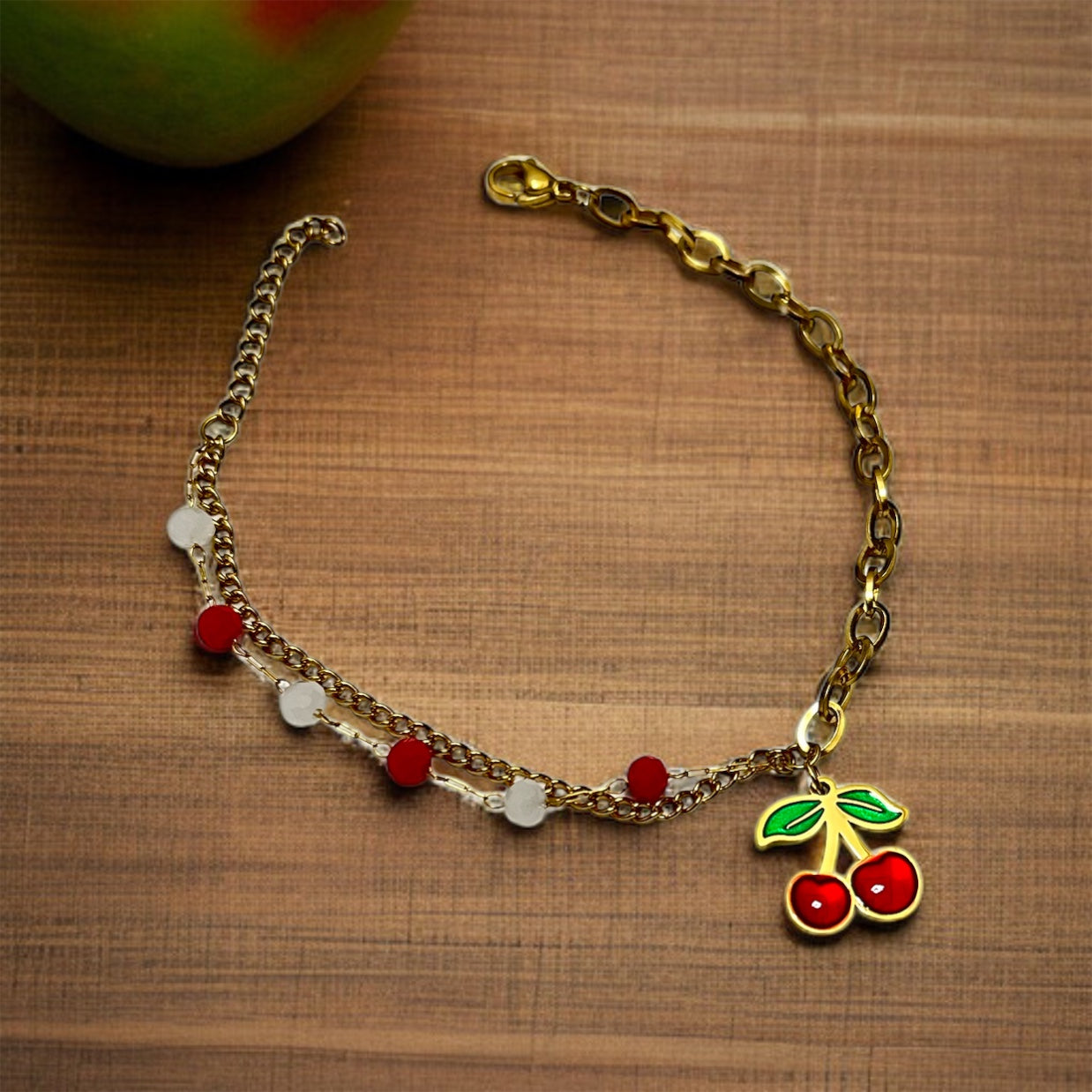 Cherry Beads Chain Bracelet
