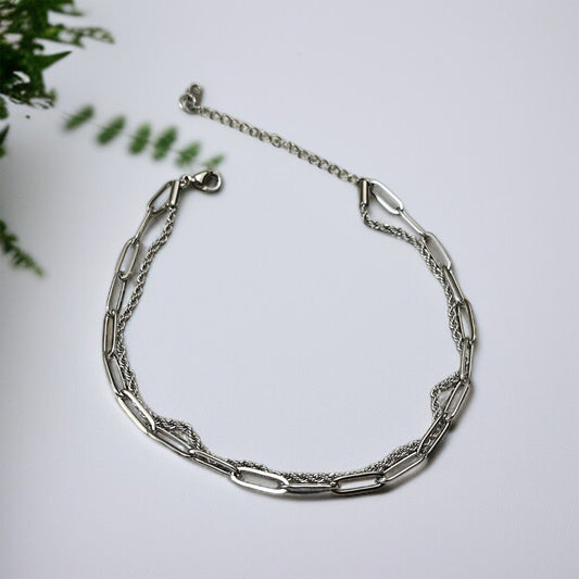 Silver Double Chain Bracelet