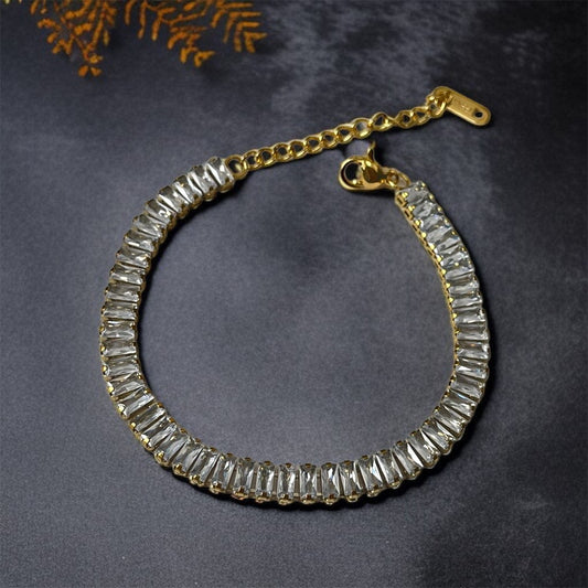 White Crystal Chain Bracelet