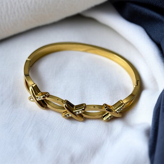 AD Studded Cross Cuff Bracelet