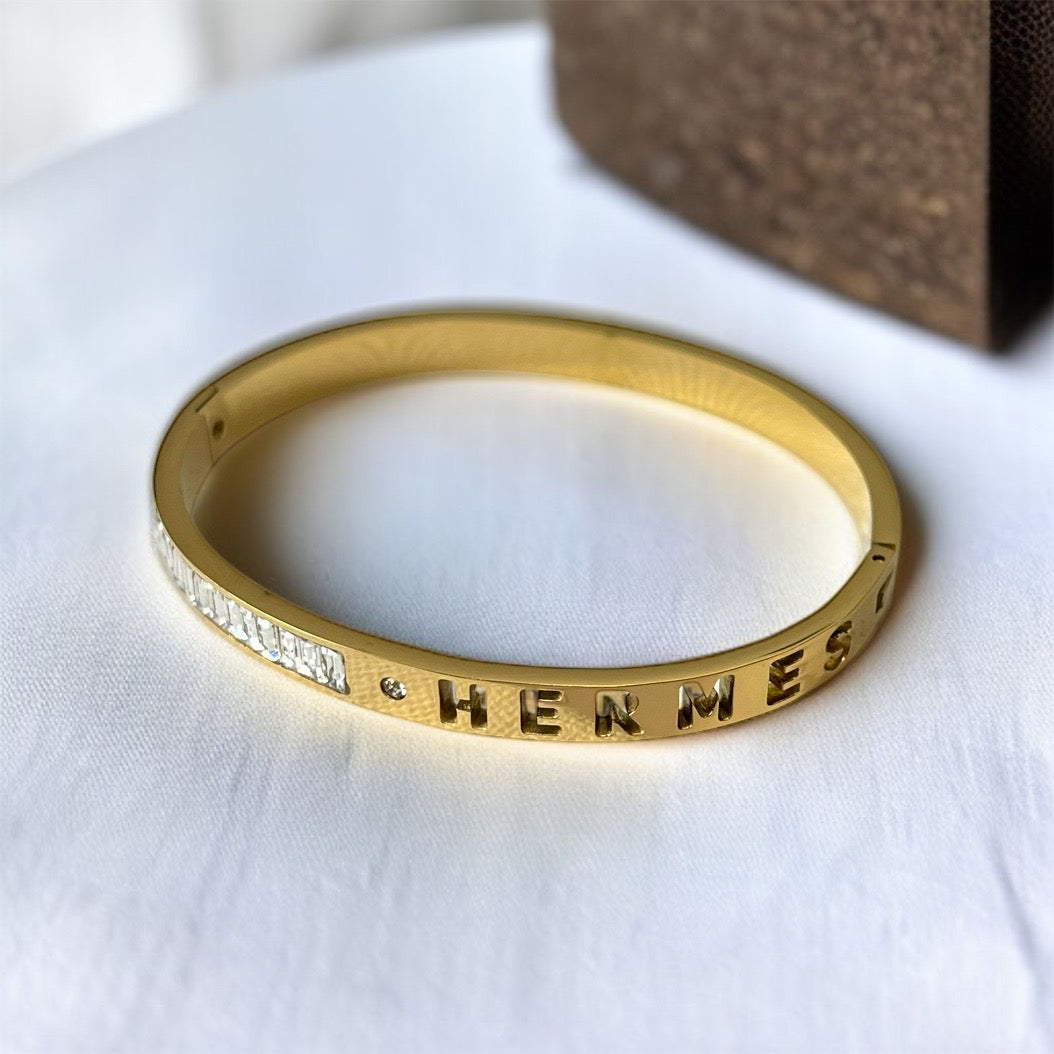 Brand Inspired AD Studded Bracelet