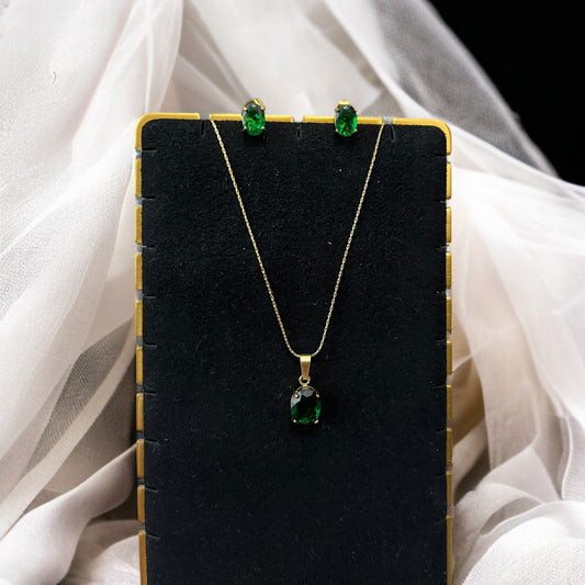 Pendant Studs Necklace Combo Set