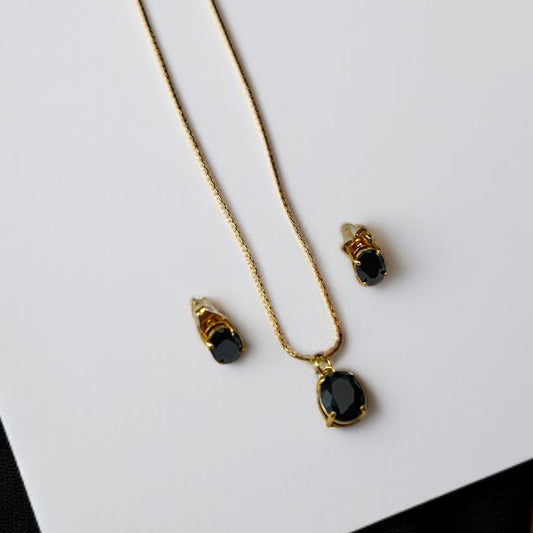 Pendant Studs Necklace Combo Set