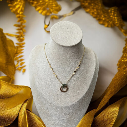 Green Beads Ring Necklace