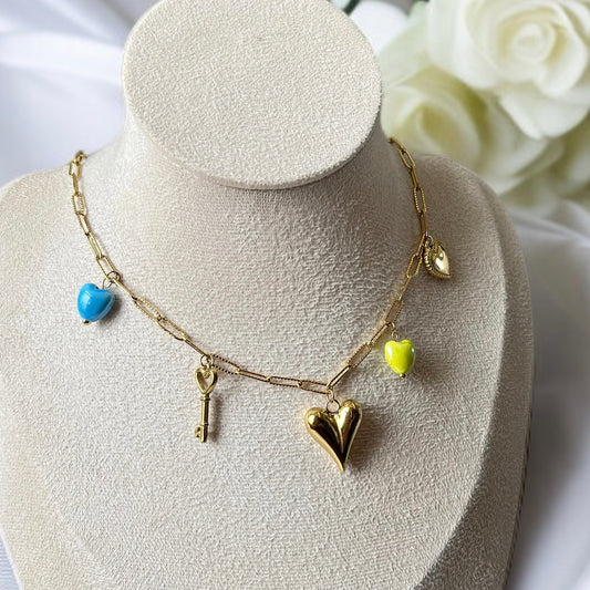 Heart Charms Chain Necklace