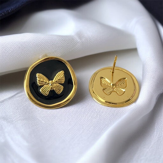 Enamel Butterfly Studs Earrings
