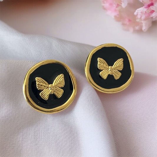 Enamel Butterfly Studs Earrings