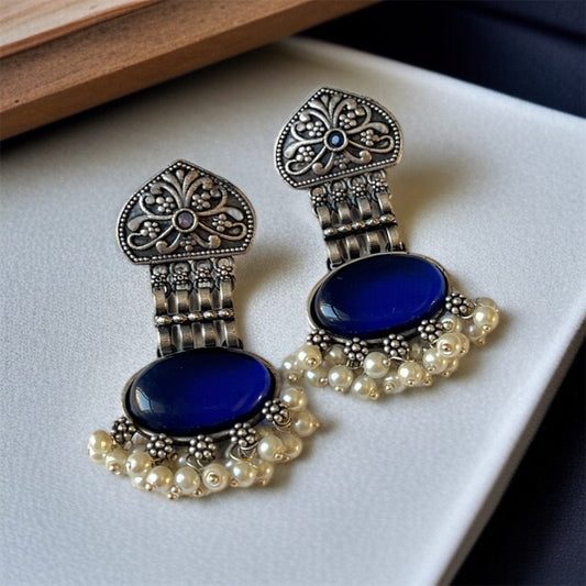 Blue Stone Drop Earring