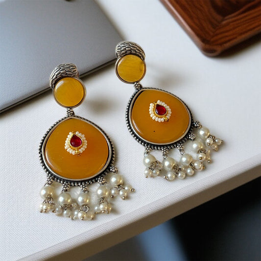 Yellow Stone Drop Earring