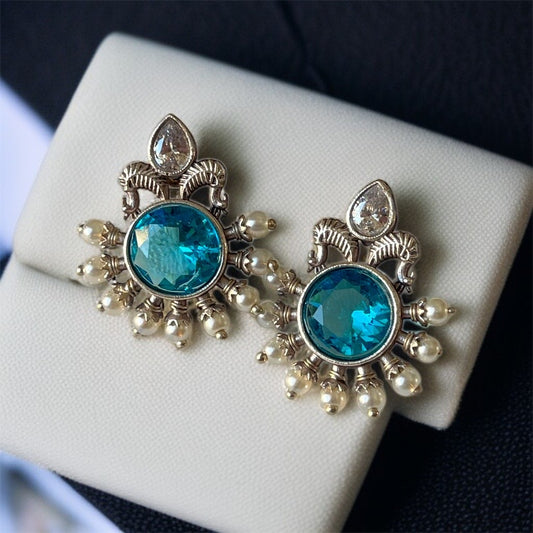 Blue Stone Studs Earring