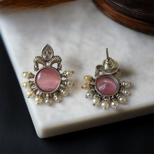 Pink Stone Studs Earring