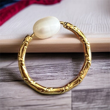 18k Gold Plated Pearl Ring