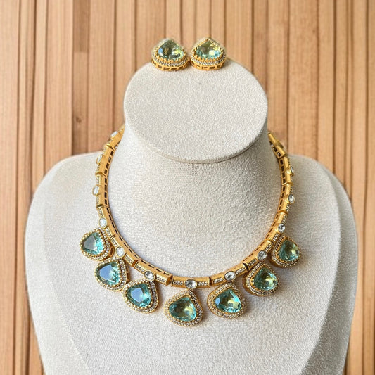 Mint Stone Necklace Set
