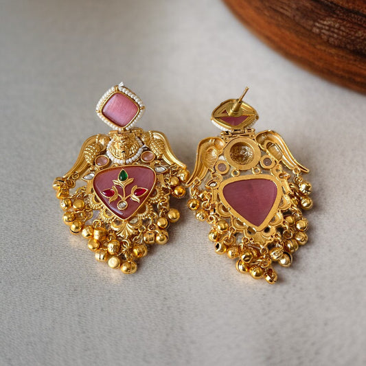 Stone Ghungroo Danglers Earrings