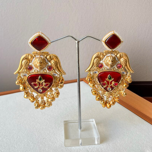 Stone Ghungroo Danglers Earrings