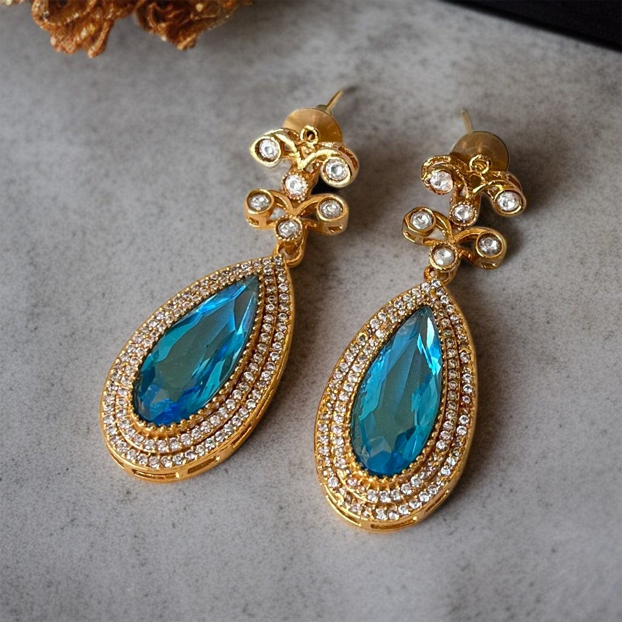 Light Blue Stone Zircon Earring