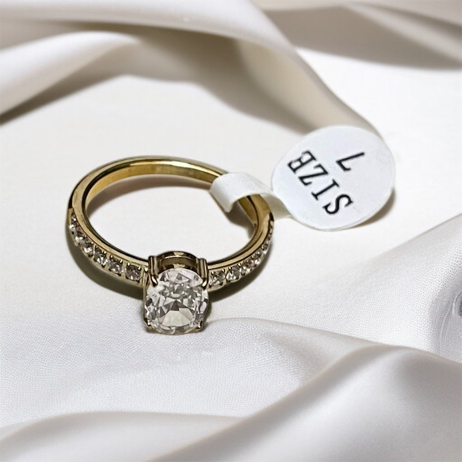 Diamond Zircon Gold Ring