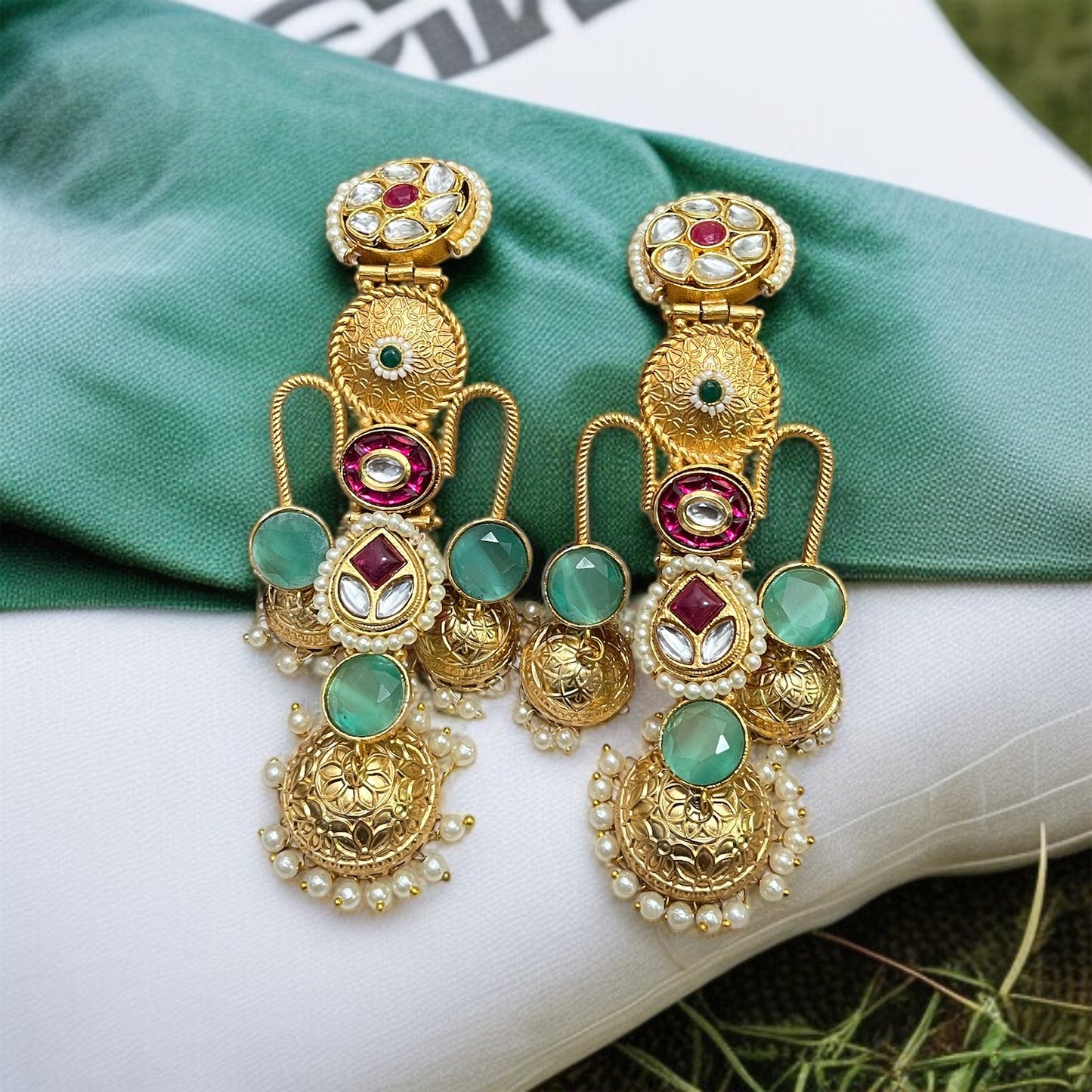 Designer Stone Jhumkas Earring