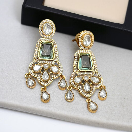 Mint Stone Zircon Earring