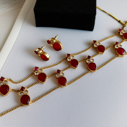 Chain Choker Necklace Set