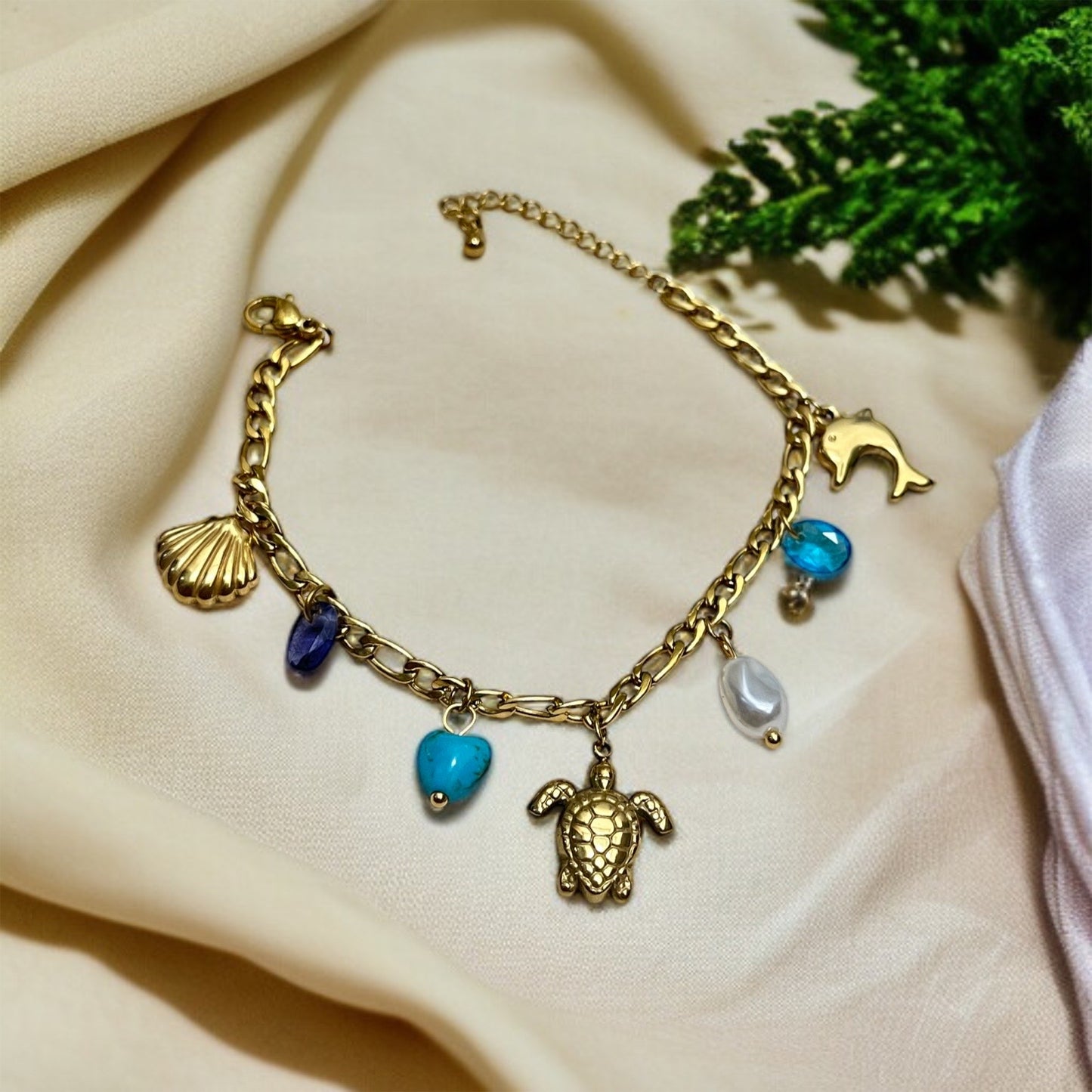 Multicolor Charm Chain Bracelet