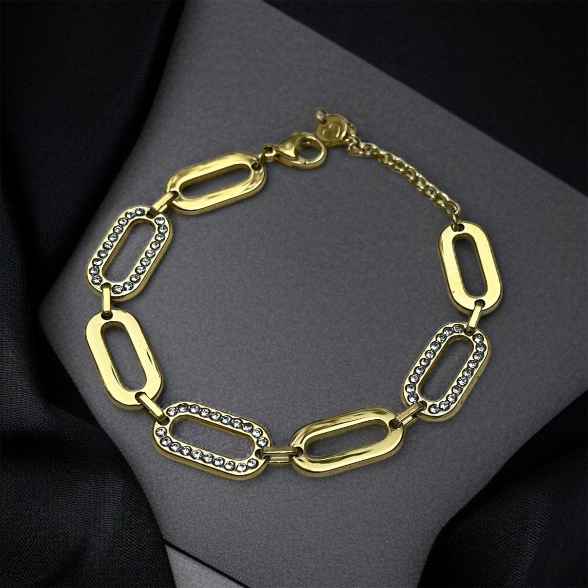 CZ Paperclip Chain Bracelet
