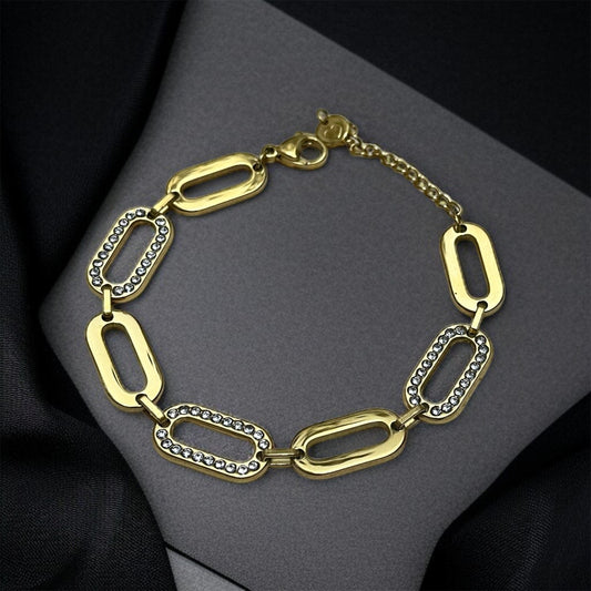 CZ Paperclip Chain Bracelet