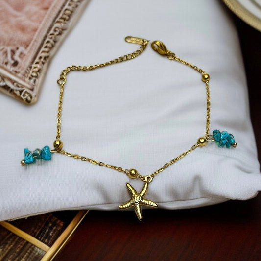 Star Aqua Chain Bracelet
