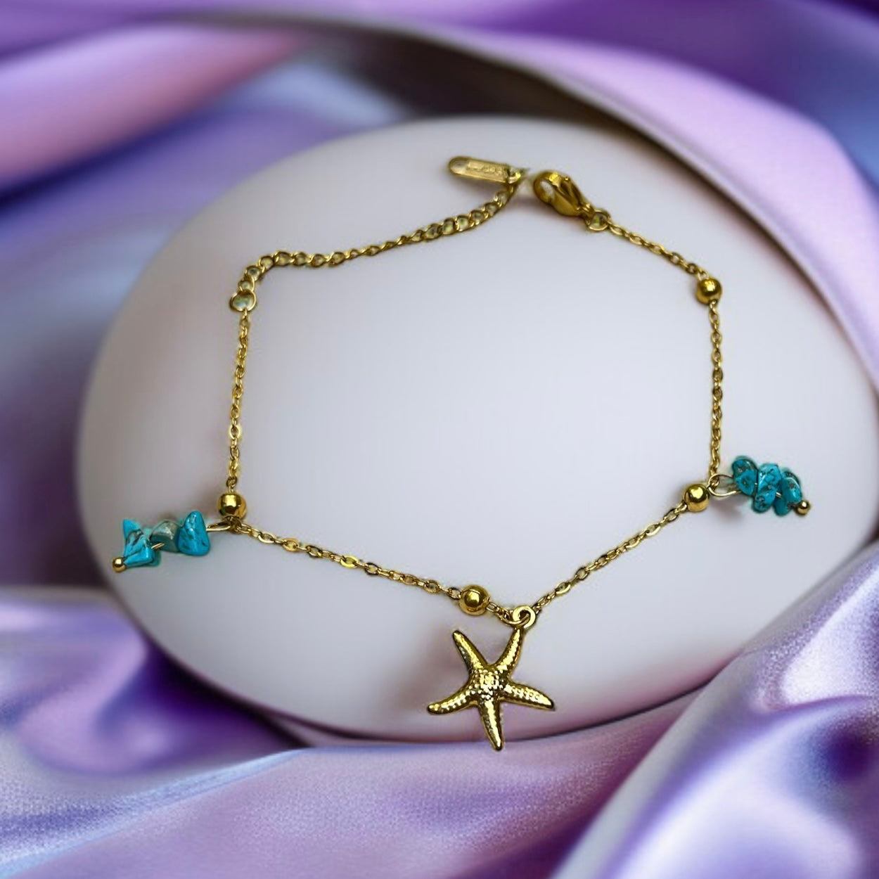 Star Aqua Chain Bracelet