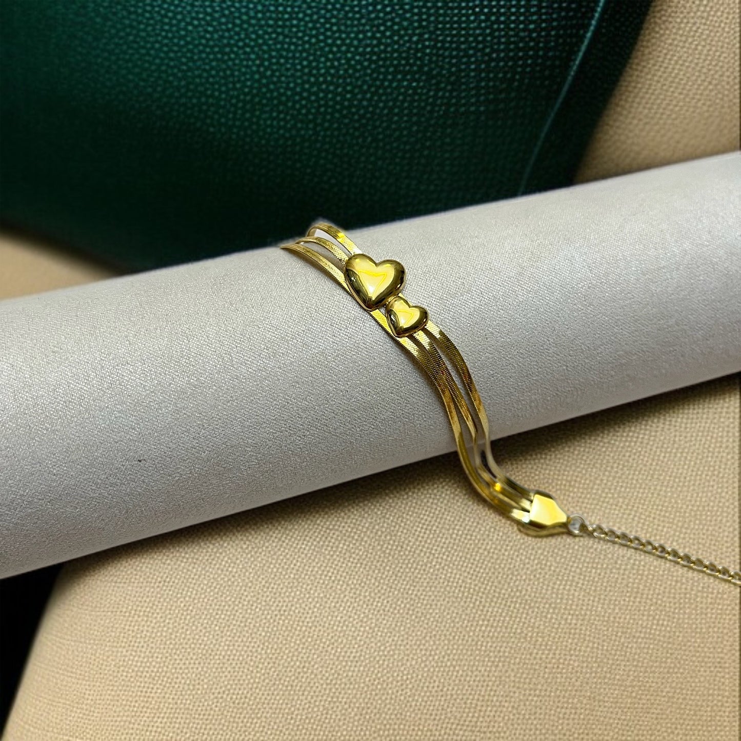 Heart Gold Chain Bracelet