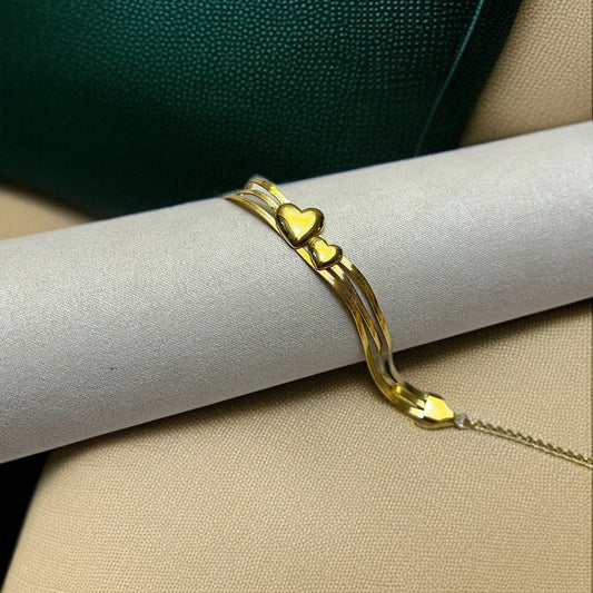 Heart Gold Chain Bracelet