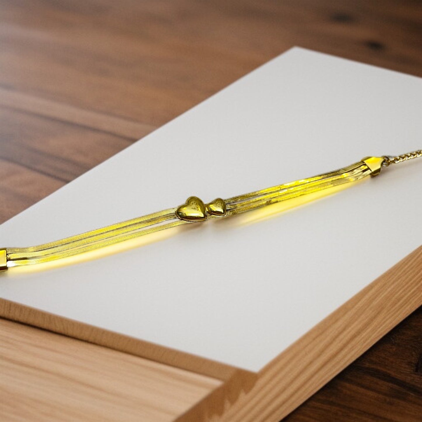 Heart Gold Chain Bracelet