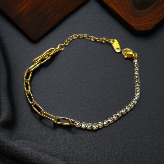 Tennis Paperclip Chain Bracelet