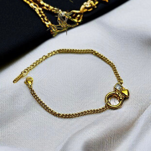 Green Heart Chain Bracelet