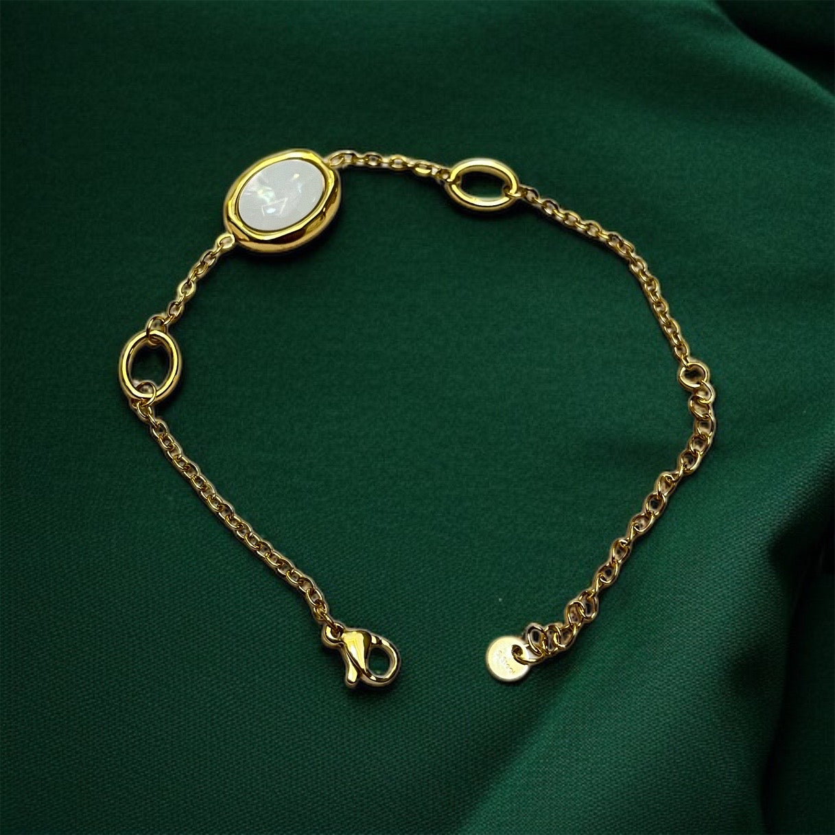 White Stone Chain Bracelet